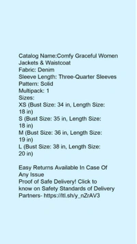 WOMEN TRENDY Comfy Graceful Women Jackets & Waistcoat - 1, XS, BLACK